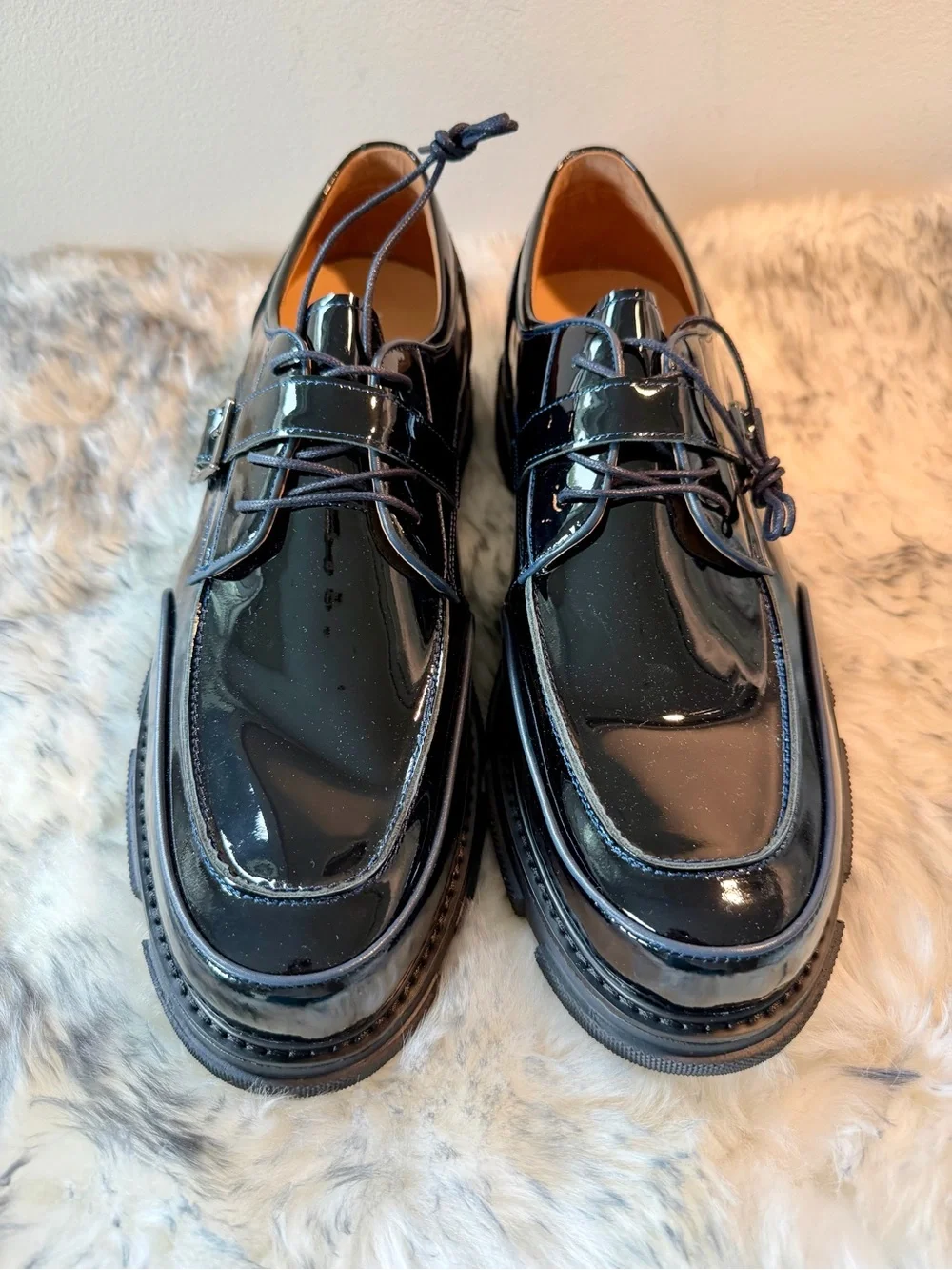 Marc Nolan Men’s Black Patent Leather Derby Oxfords